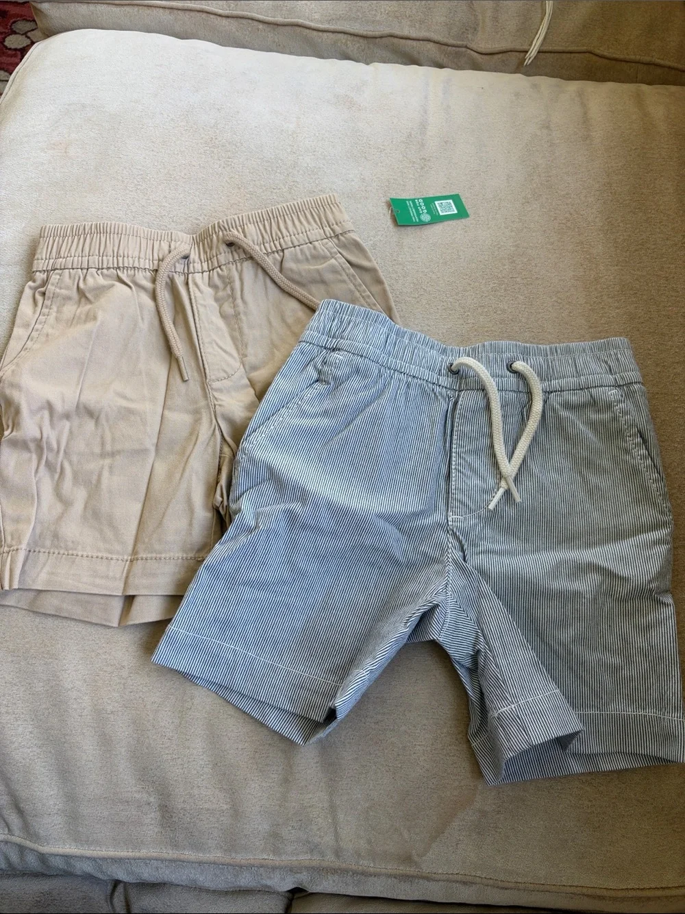 Gap Kids Drawstring Pull-On Shorts - Beige and Blue